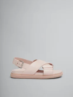 Slides & Sandals | Fussbett>Marni Pink Leather Fussbett CHAMPAGNE