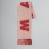 Scarves>Marni Pink Mohair And Wool Scarf With Maxi Logo ROSE