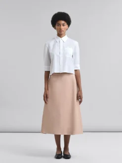Skirts>Marni Pink Nappa Leather A-line Skirt ANTRACITE