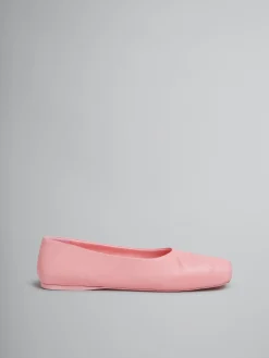 Flats>Marni Nappa Leather Seamless Little Bow Ballet Flat PINK