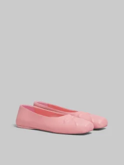 Flats>Marni Nappa Leather Seamless Little Bow Ballet Flat PINK