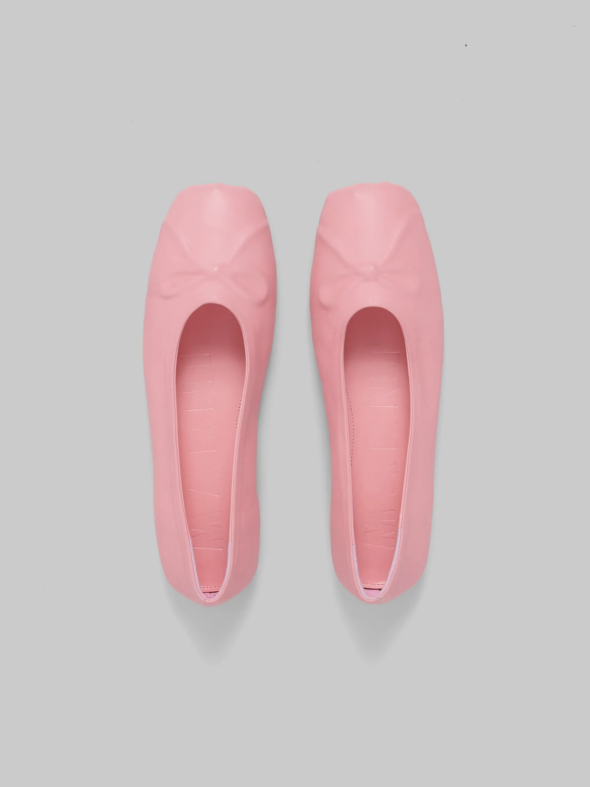 Flats>Marni Nappa Leather Seamless Little Bow Ballet Flat PINK