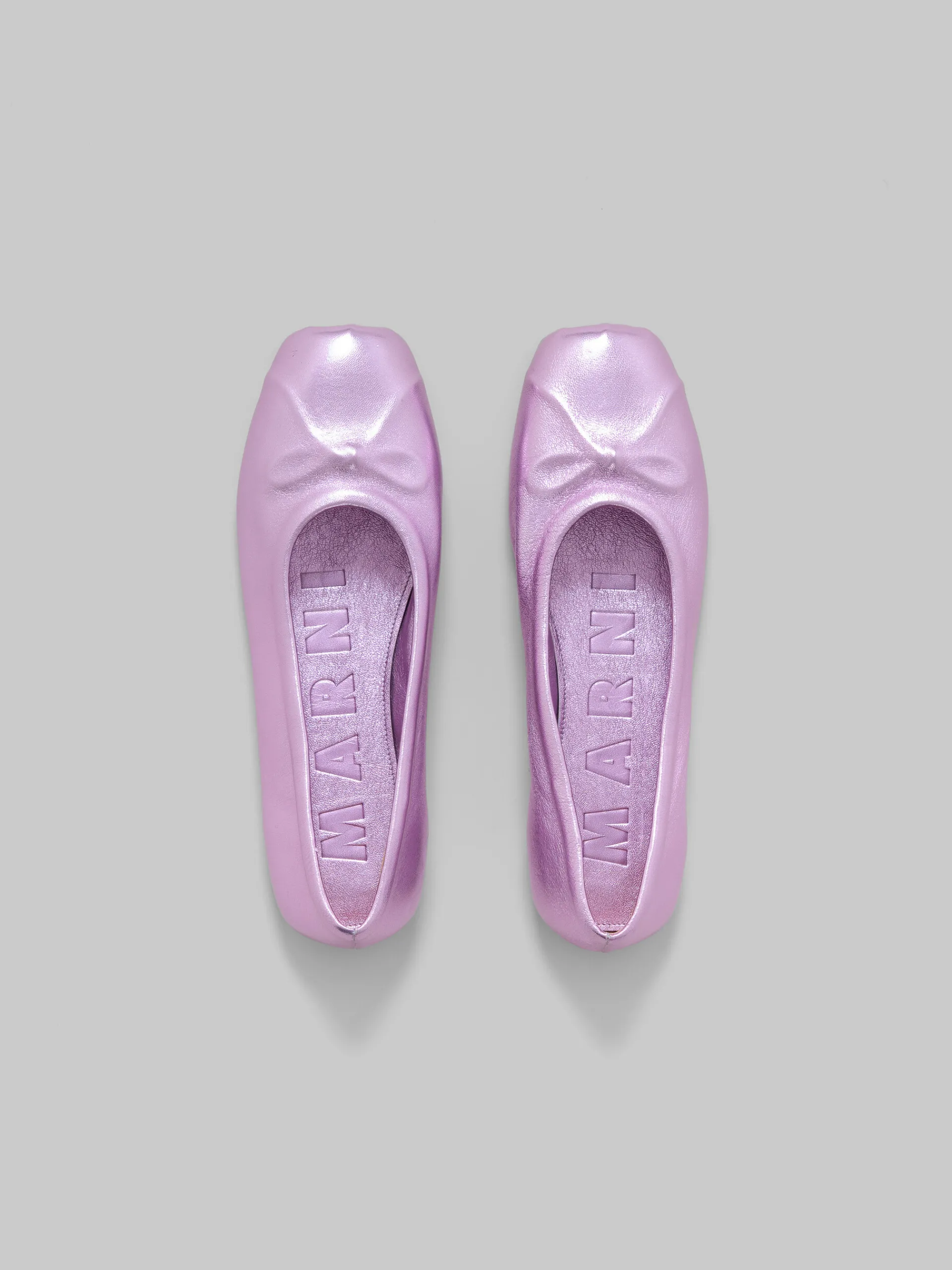 Flats>Marni Nappa Leather Seamless Little Bow Ballet Flat PINK