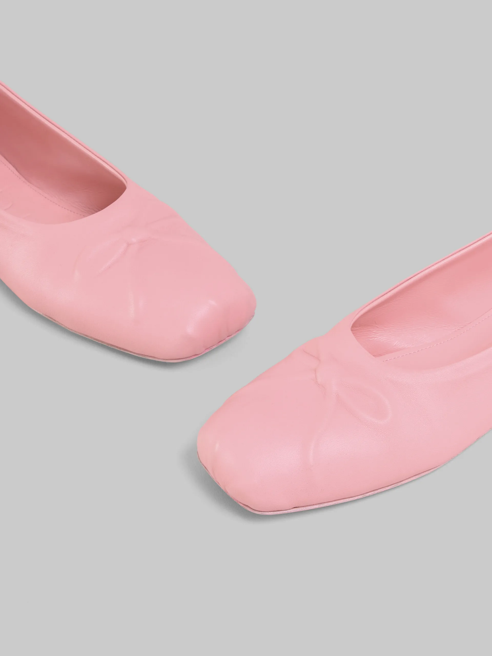 Flats>Marni Nappa Leather Seamless Little Bow Ballet Flat PINK