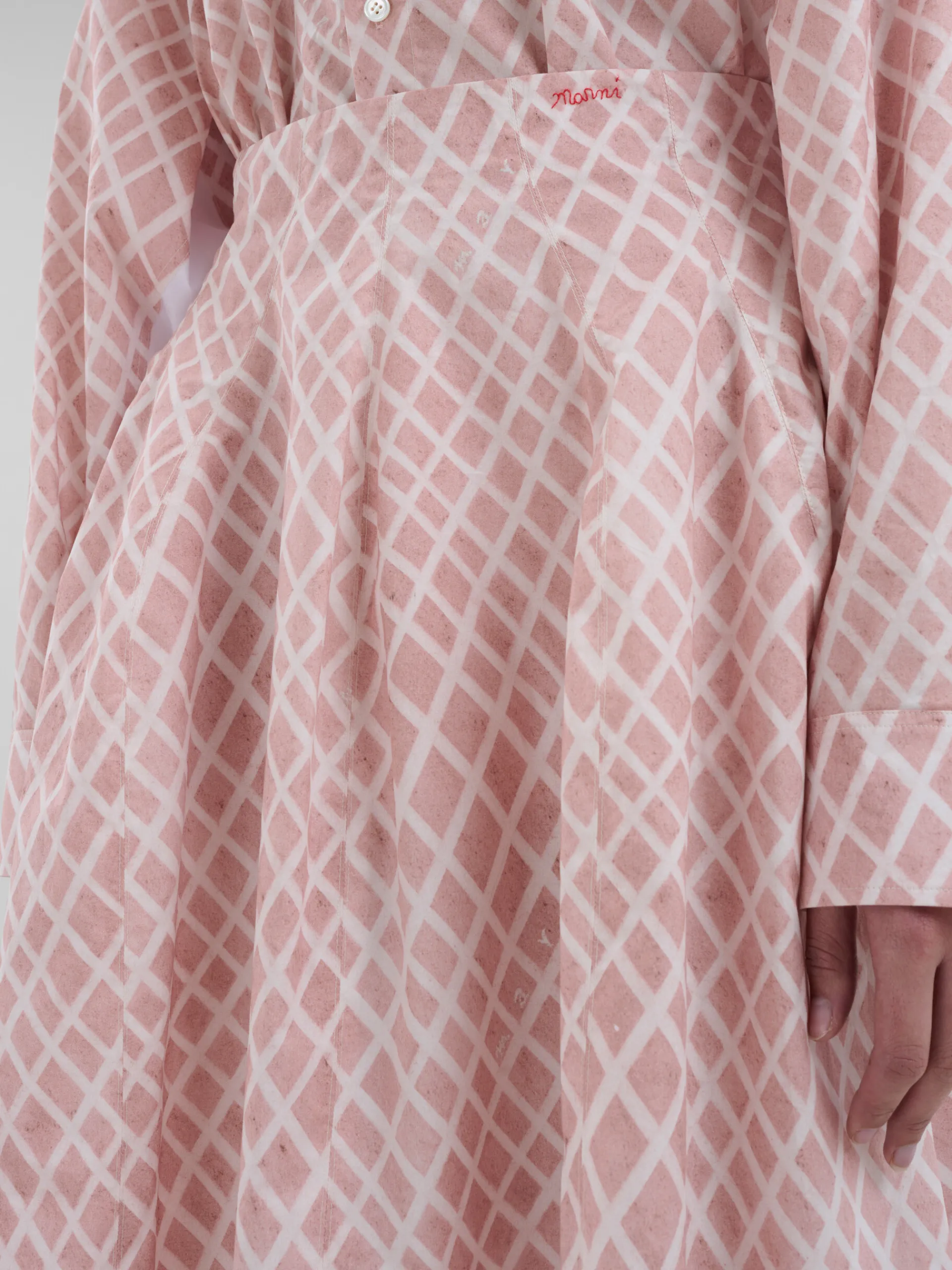 Matching Sets | Skirts>Marni Pink Poplin Midi Skirt With Landscapes Print ANTIQUEROSE