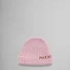 Hats>Marni Pink Shetland Wool Beanie With Mending PEONY