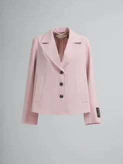 Matching Sets | Coats & Jackets>Marni Pink Virgin Wool A-line Jacket ANTIQUEROSE