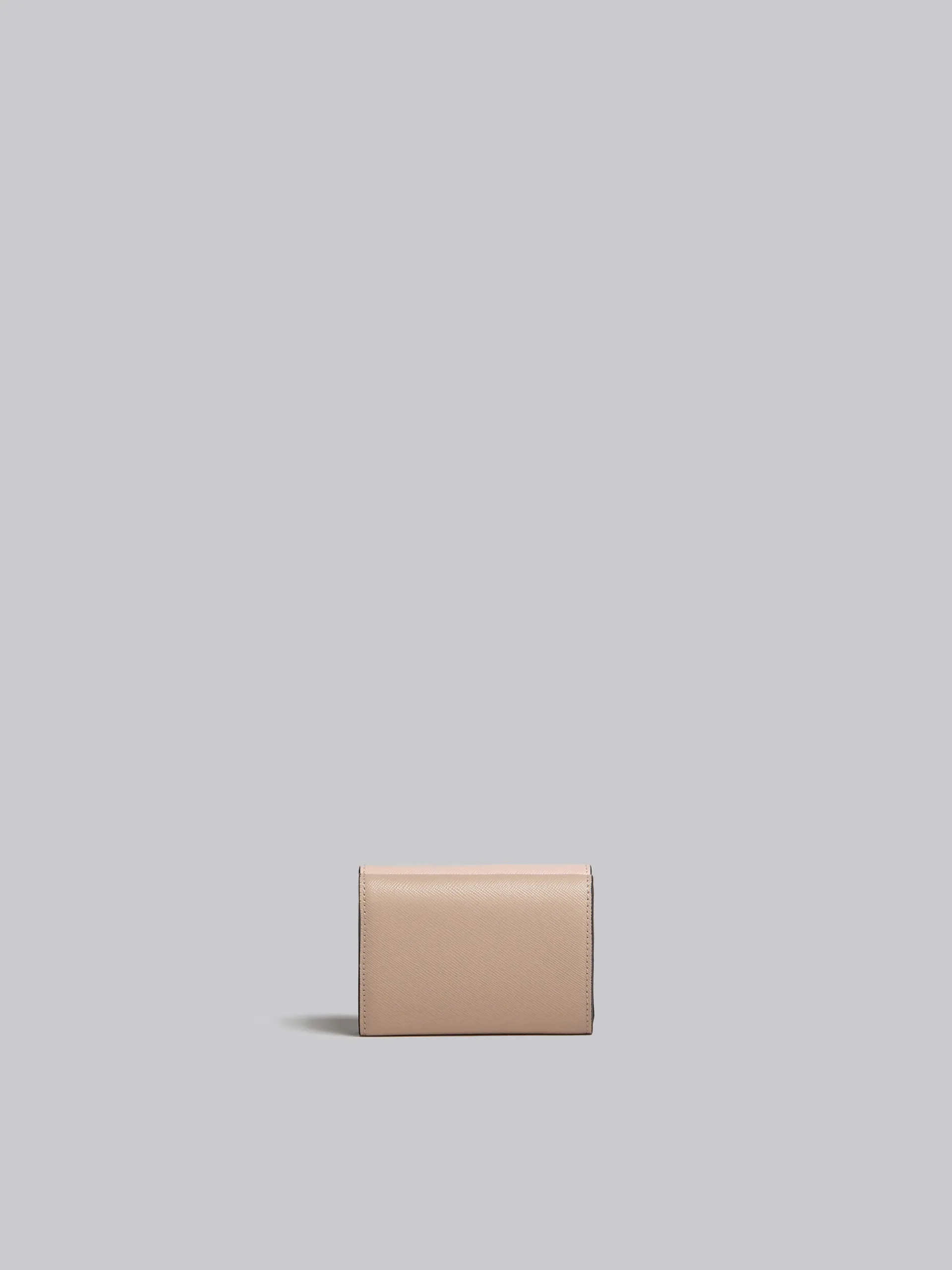Wallets & Small Leather Goods>Marni Pink, White And Beige Saffiano Leather Tri-fold Wallet CAMELLIA/TALC