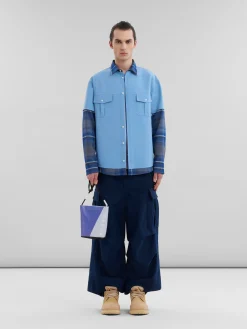 Crossbody Bags>Marni Purple And Blue Tribeca Crossbody Bag With Shoelace Strap PRUNE VIOLETT/ SODIUM