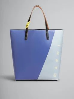 Tote Bags>Marni Purple And Blue Tribeca Shopper With Tag PRUNE VIOLETT/ SODIUM
