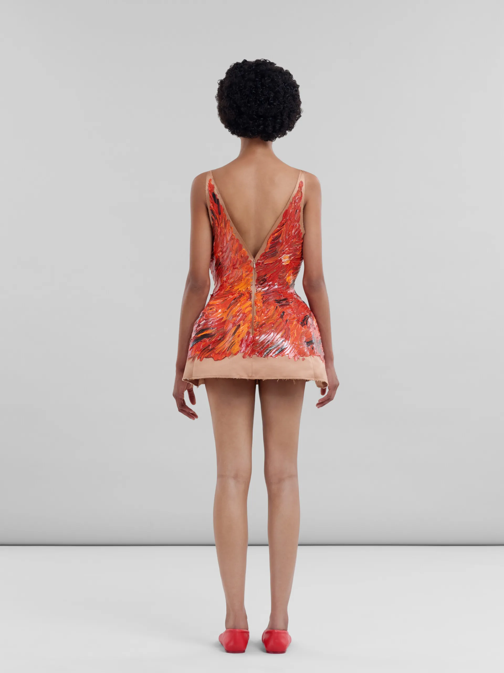 Dresses>Marni Red Hand-painted Duchesse Corset Dress POPPY RED