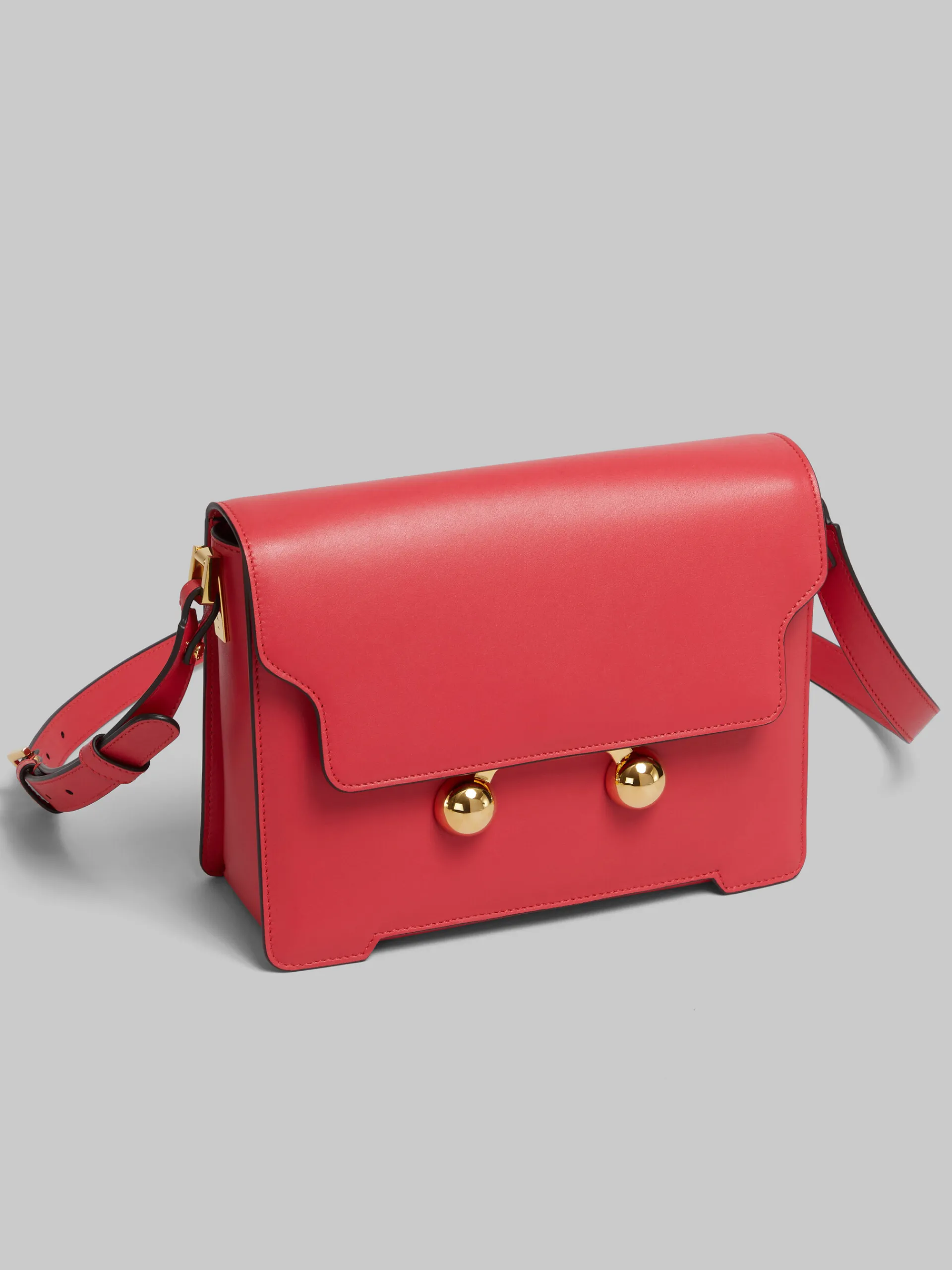 Trunkaroo Bag | Crossbody Bags>Marni Red Leather Trunkaroo Medium Shoulder Bag TULIP