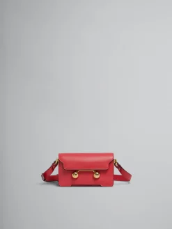 Trunkaroo Bag | Shoulder Bags>Marni Red Leather Trunkaroo Mini Shoulder Bag TULIP