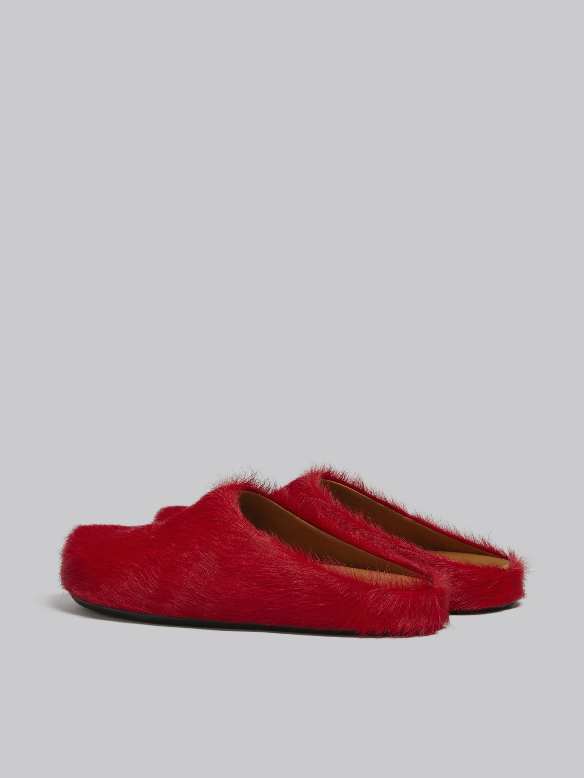 Fussbett Sabot>Marni Long Hair Calfskin Fussbett Sabot RED