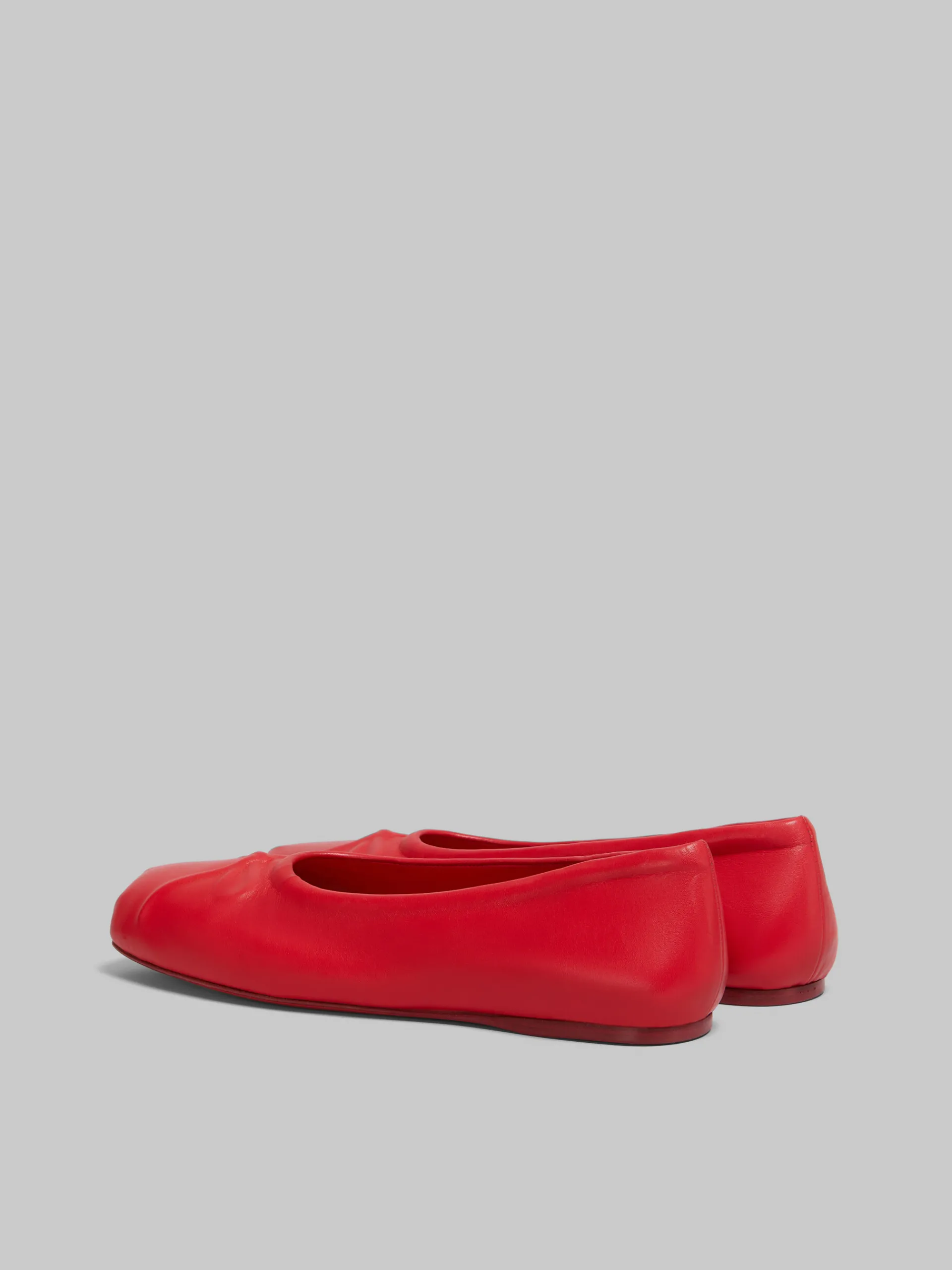 Flats>Marni Red Nappa Leather Seamless Little Bow Ballet Flat TULIP