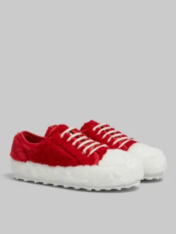 Sneakers>Marni Red Teddy Tennis Sneaker WHITE/RED