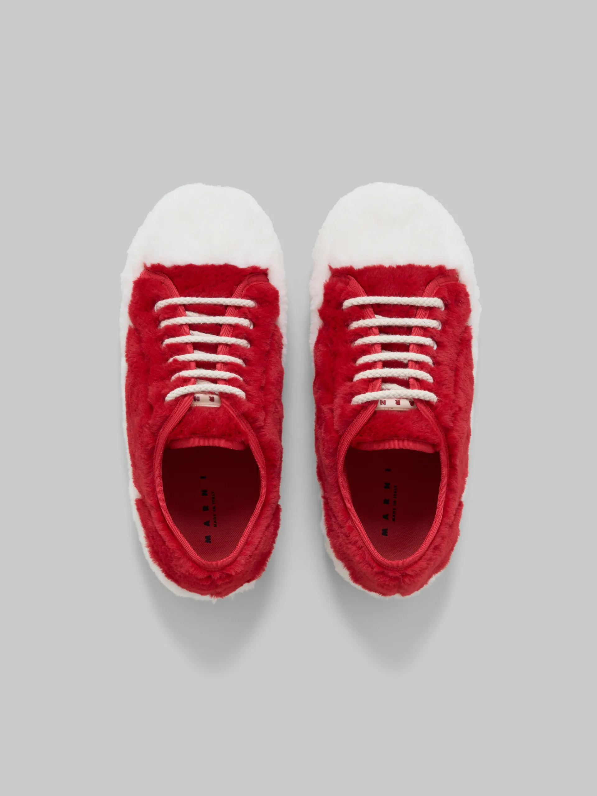 Sneakers>Marni Red Teddy Tennis Sneaker WHITE/RED