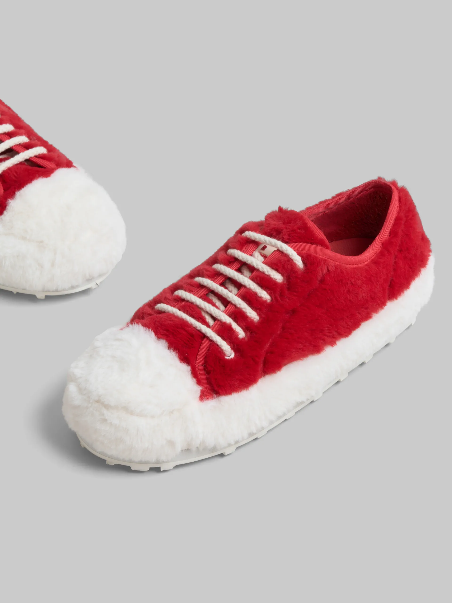 Sneakers>Marni Red Teddy Tennis Sneaker WHITE/RED