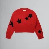 Kids>Marni Red Wool-blend Pullover With Stars BRIGHT RED
