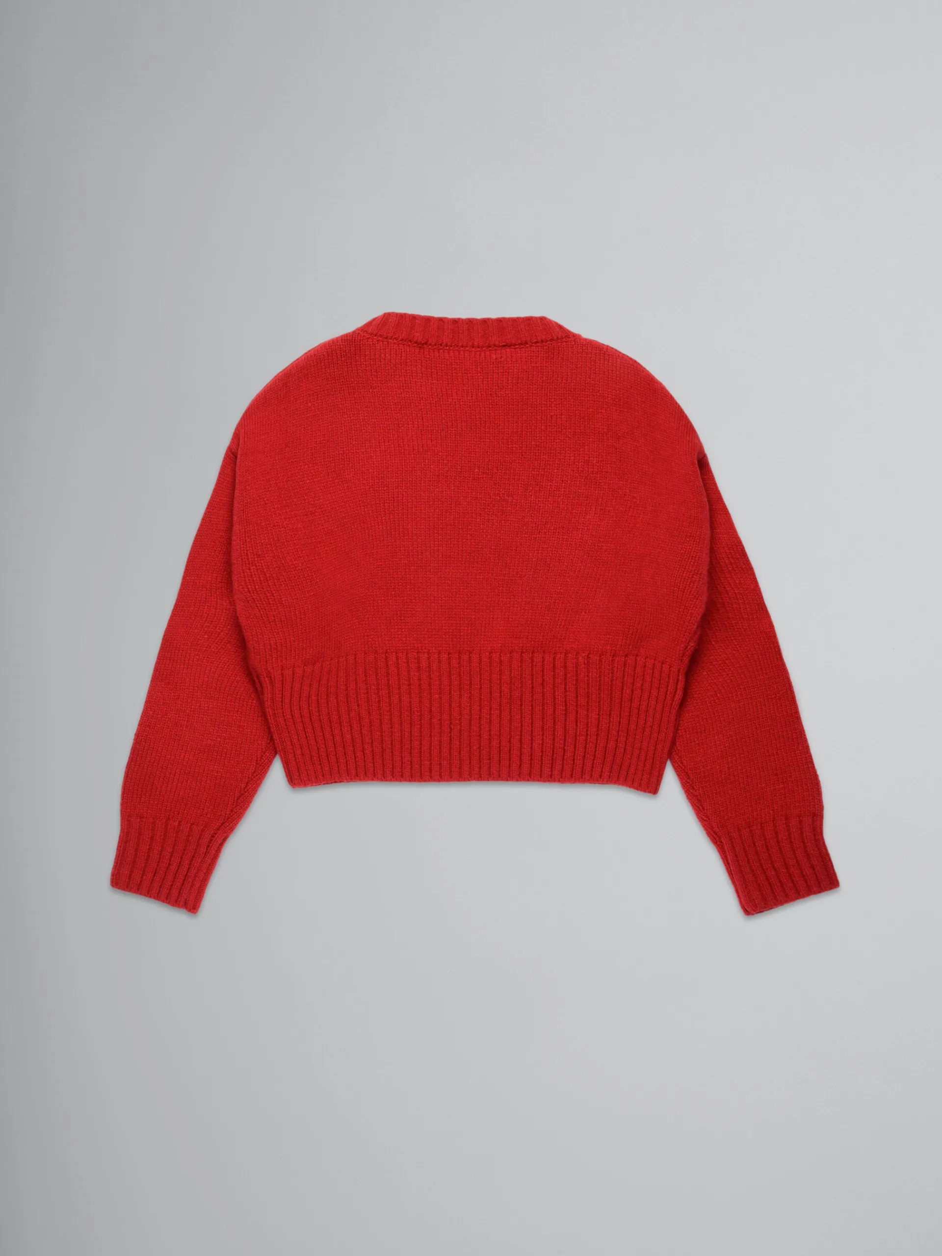 Kids>Marni Red Wool-blend Pullover With Stars BRIGHT RED