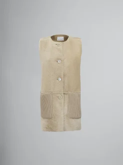 Coats & Jackets>Marni Reversible Light Merino Velour Vest EARTHOFSIENA