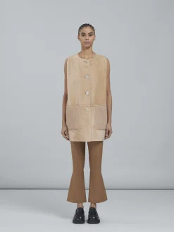 Coats & Jackets>Marni Reversible Light Merino Velour Vest EARTHOFSIENA