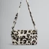 Trunkaroo Bag | Shoulder Bags>Marni Shearling Animal Print Trunkaroo Soft Medium Shoulder Bag WHITE/GREY