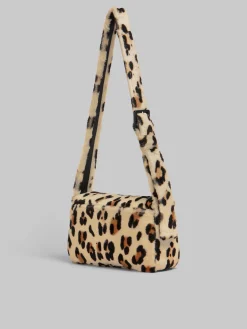 Shoulder Bags | Trunkaroo Bag>Marni Shearling Animal Print Trunkaroo Soft Medium Shoulder Bag YELLOW/BROWN