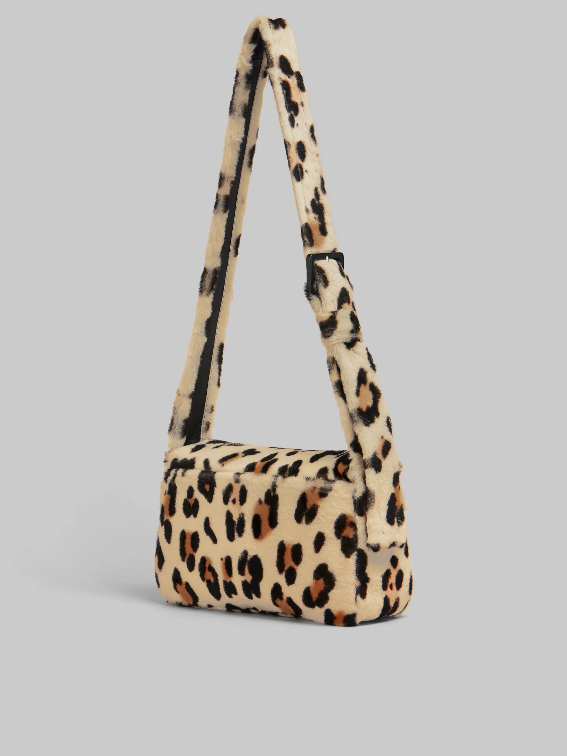 Shoulder Bags | Trunkaroo Bag>Marni Shearling Animal Print Trunkaroo Soft Medium Shoulder Bag YELLOW/BROWN