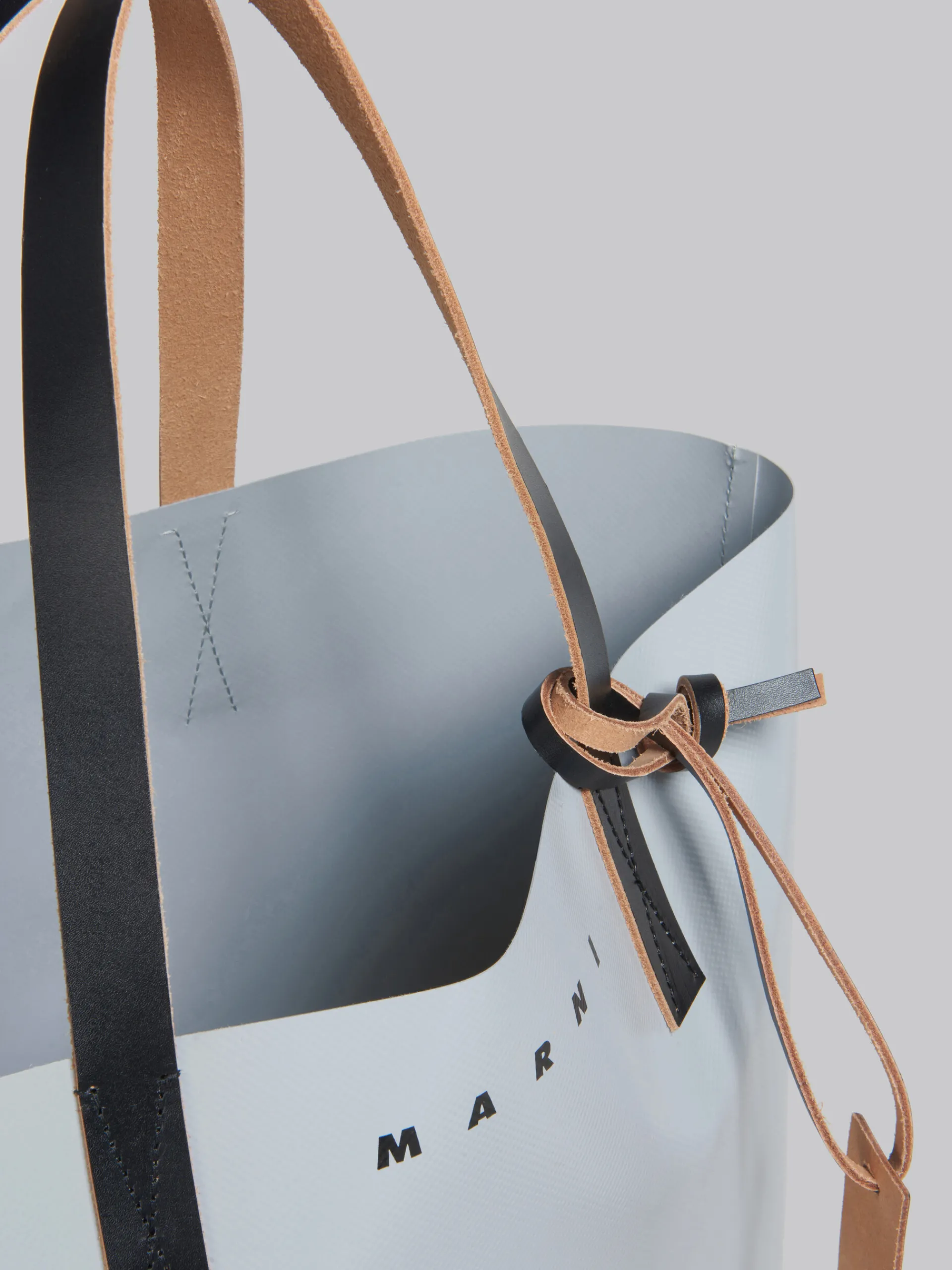 Tote Bags>Marni Silver And Beige Tribeca Shopping Bag ANTIQUE SILVER/BLACK
