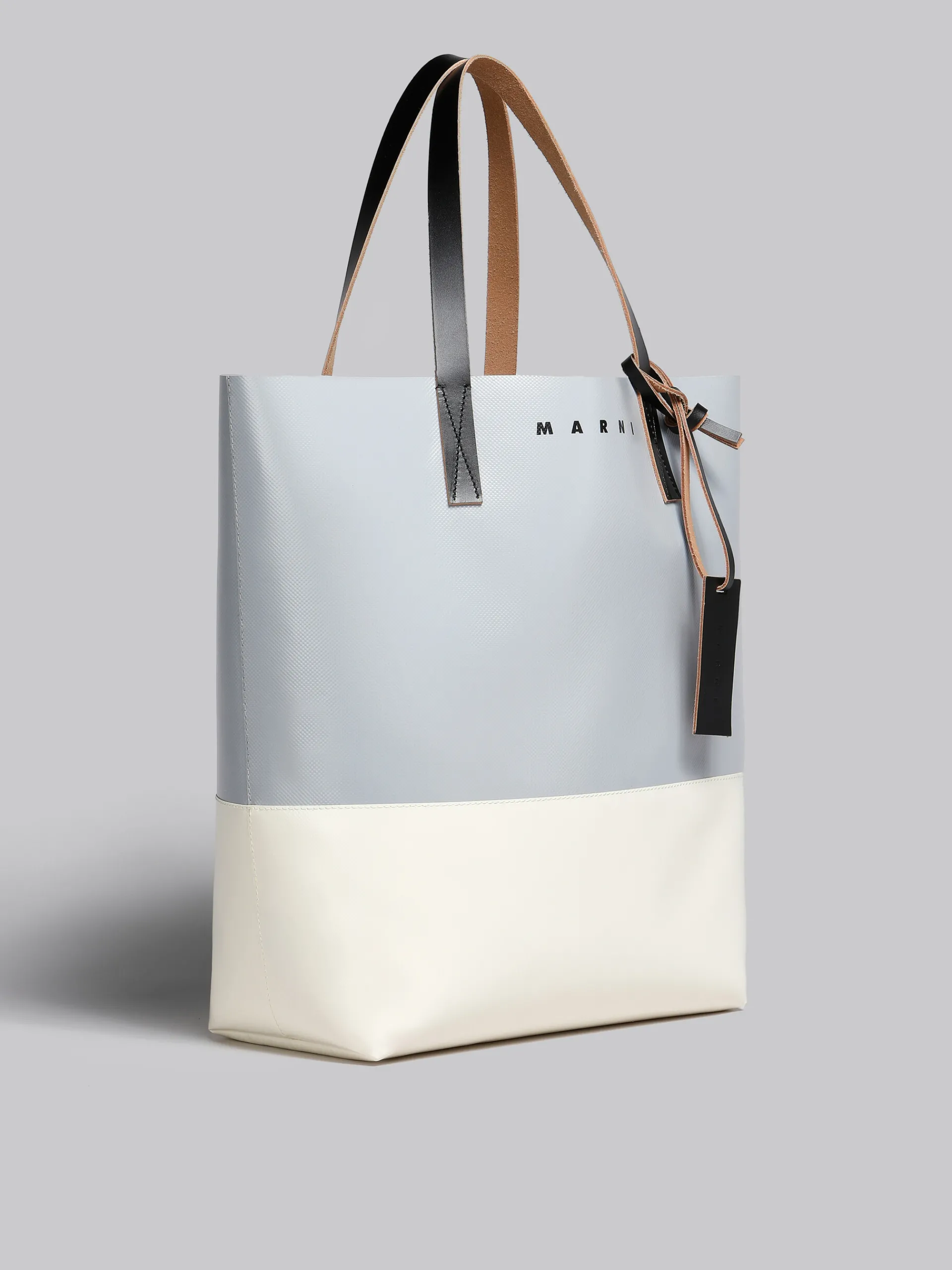 Tote Bags>Marni Silver And Beige Tribeca Shopping Bag ANTIQUE SILVER/BLACK