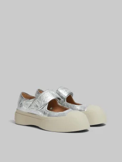 Sneakers | Pablo>Marni Leather Mary Jane Sneaker SILVER