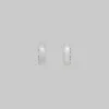 Earrings>Marni Silver Tube Earrings With Rhinstone Logo PALLADIUM