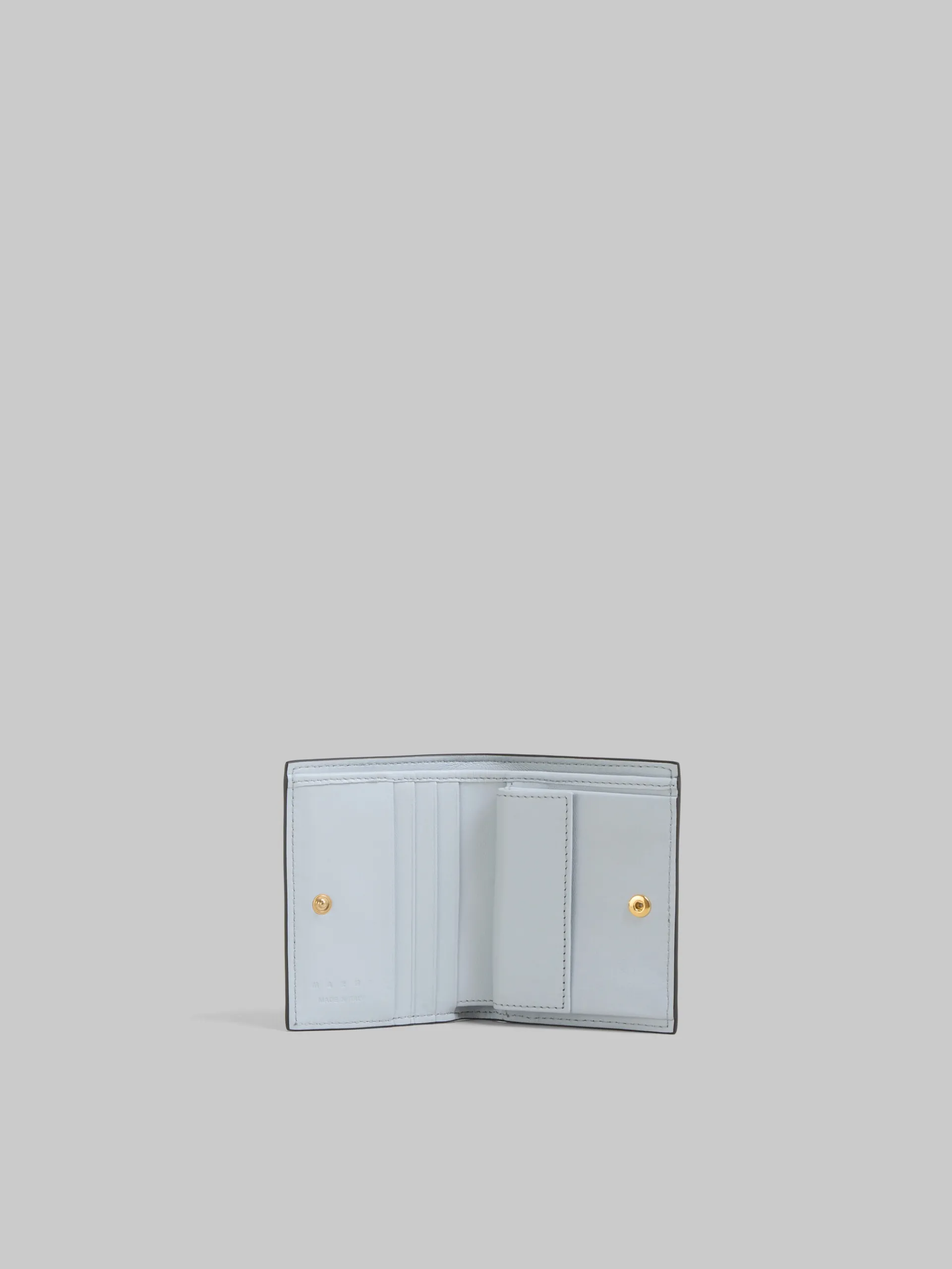 Wallets & Small Leather Goods>Marni Sky Blue Bi-fold Wallet With Mending Embroidery LEADEN BLUE