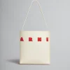 Tote Bags>Marni Small White Leather Museo Hobo Bag With Patches IVORY/LACQUER