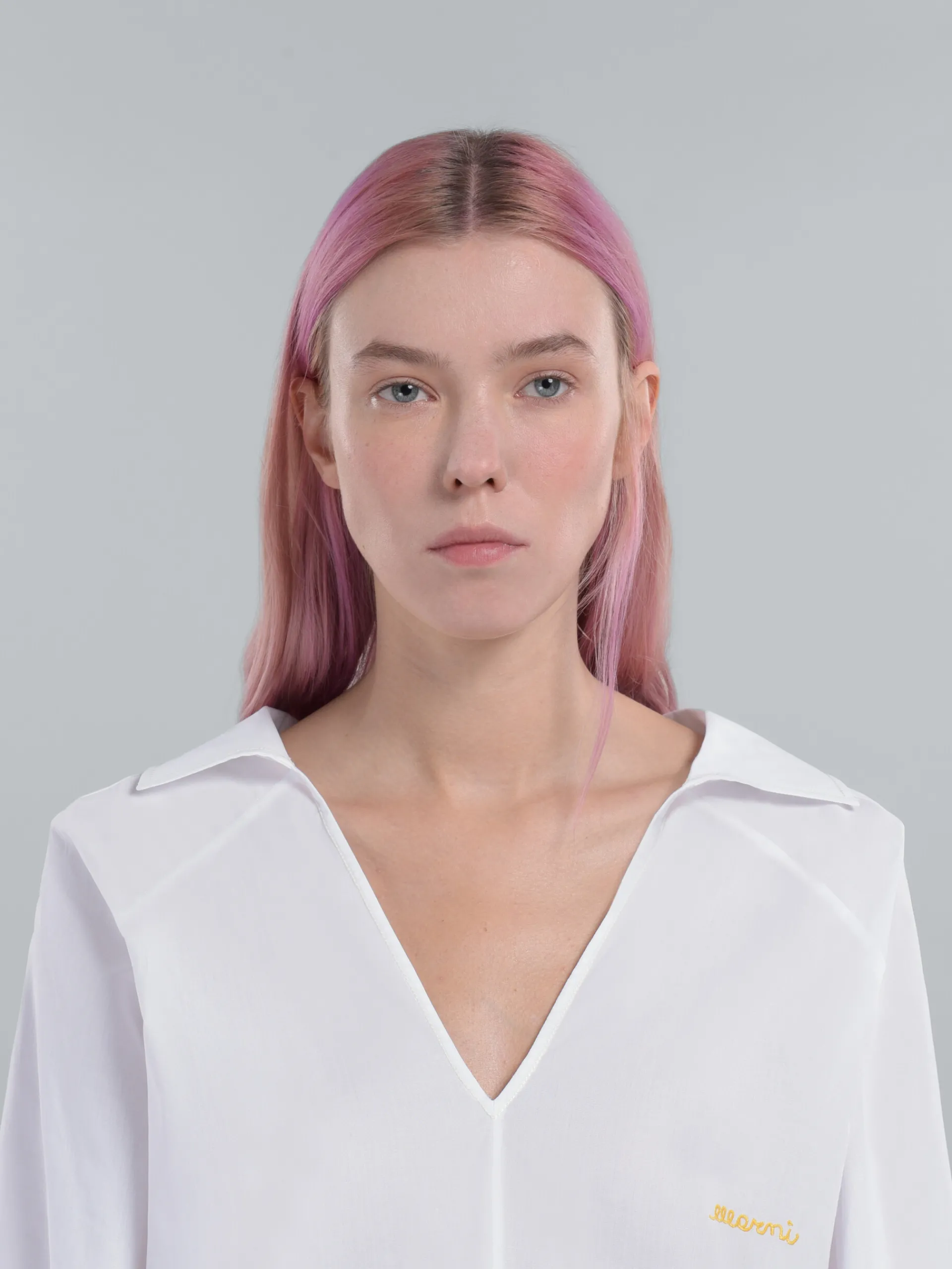 Tops & T-Shirts>Marni Square-neck Top In White Organic Poplin LILYWHITE