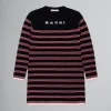Kids>Marni Striped Knitted Dress BLACK