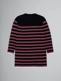 Kids>Marni Striped Knitted Dress BLACK