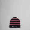 Kids>Marni Striped Wool Blend Beanie BLACK