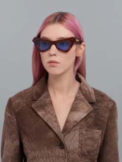 Sunglasses>Marni Tortoiseshell Fairy Pools Acetate Sunglasses HAVANA