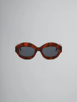 Sunglasses>Marni Tortoiseshell Ik Kil Cenote Acetate Sunglasses HAVANA