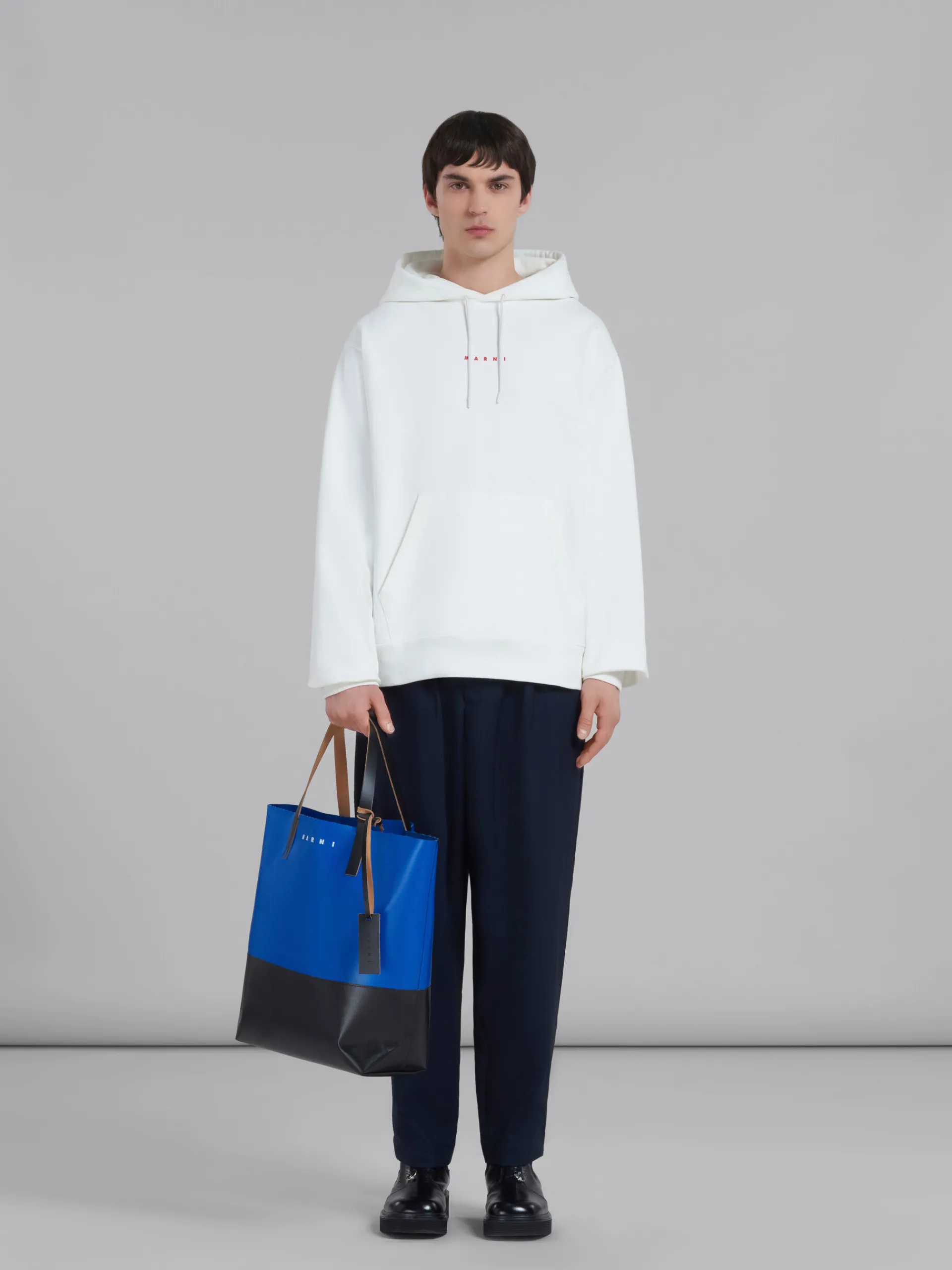 Tote Bags>Marni Tribeca Shopping Bag In Blue And Black ROYAL/BLACK