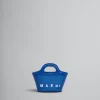 Handbags | Tropicalia Bag>Marni Tropicalia Micro Bag In Blue Leather And Raffia-effect Fabric IRISBLUE