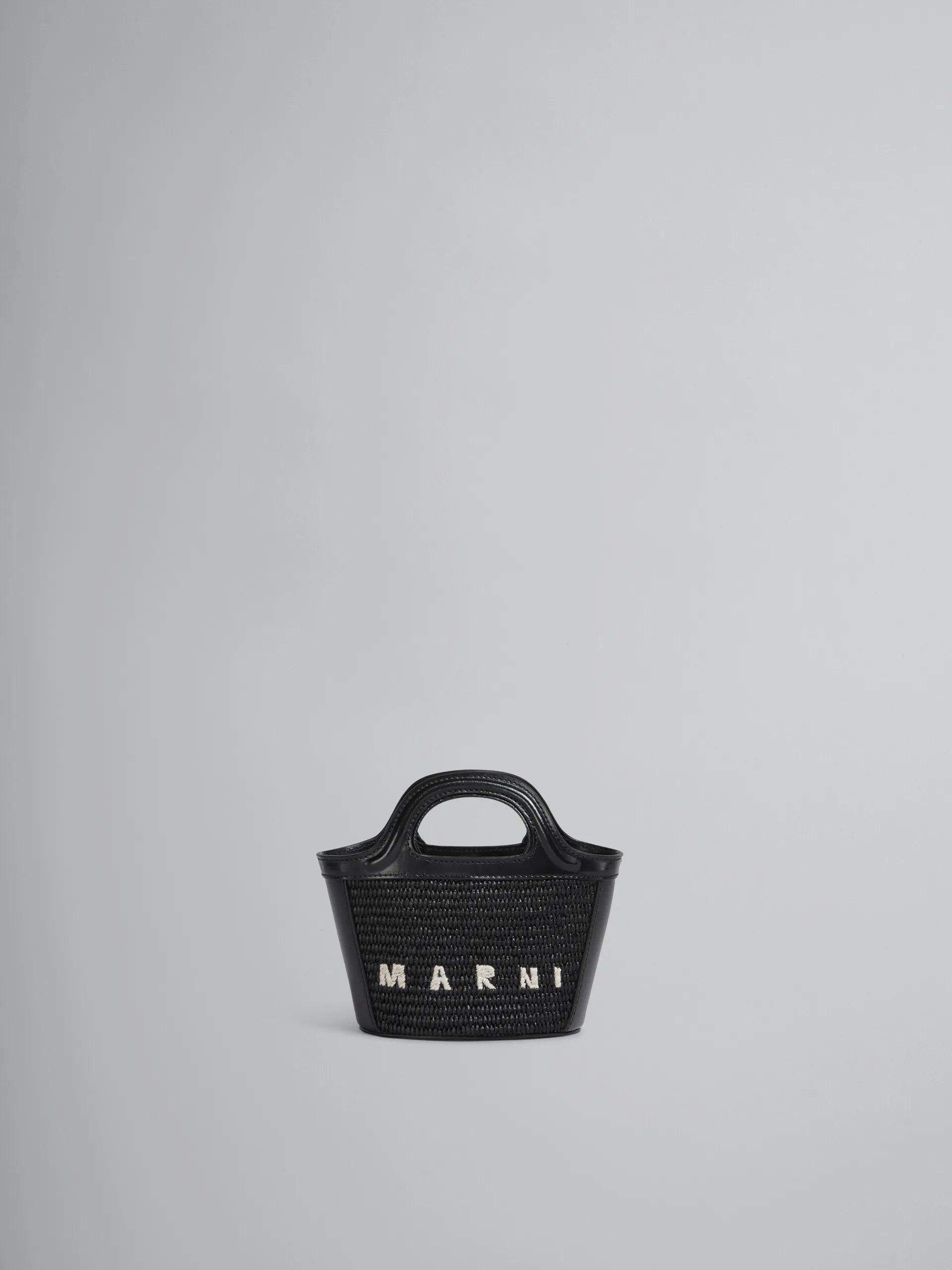 Handbags | Tropicalia Bag>Marni Tropicalia Micro Bag In Leather And Raffia-effect Fabric BLACK