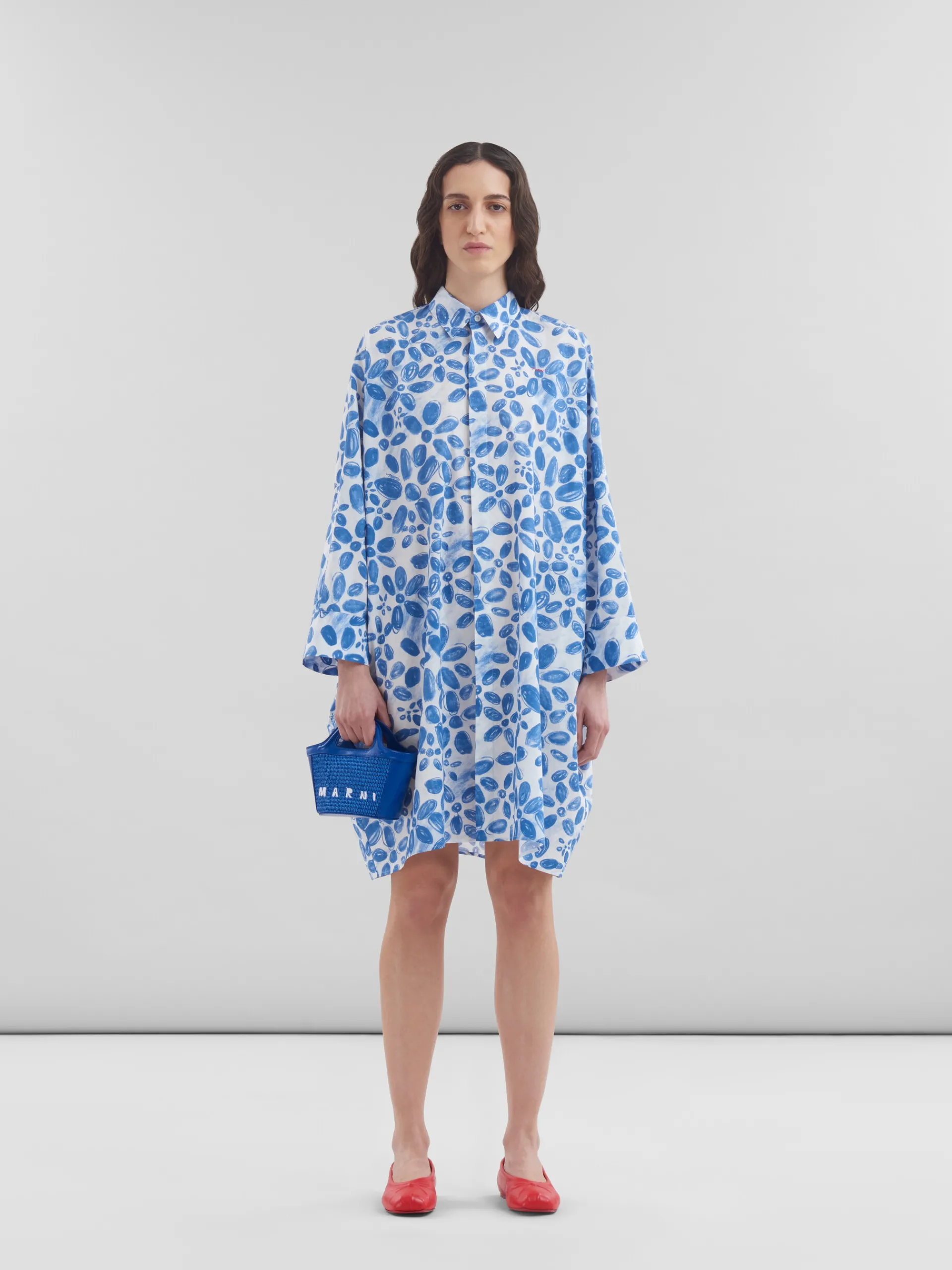 Handbags | Tropicalia Bag>Marni Tropicalia Micro Bag In Blue Leather And Raffia-effect Fabric IRISBLUE