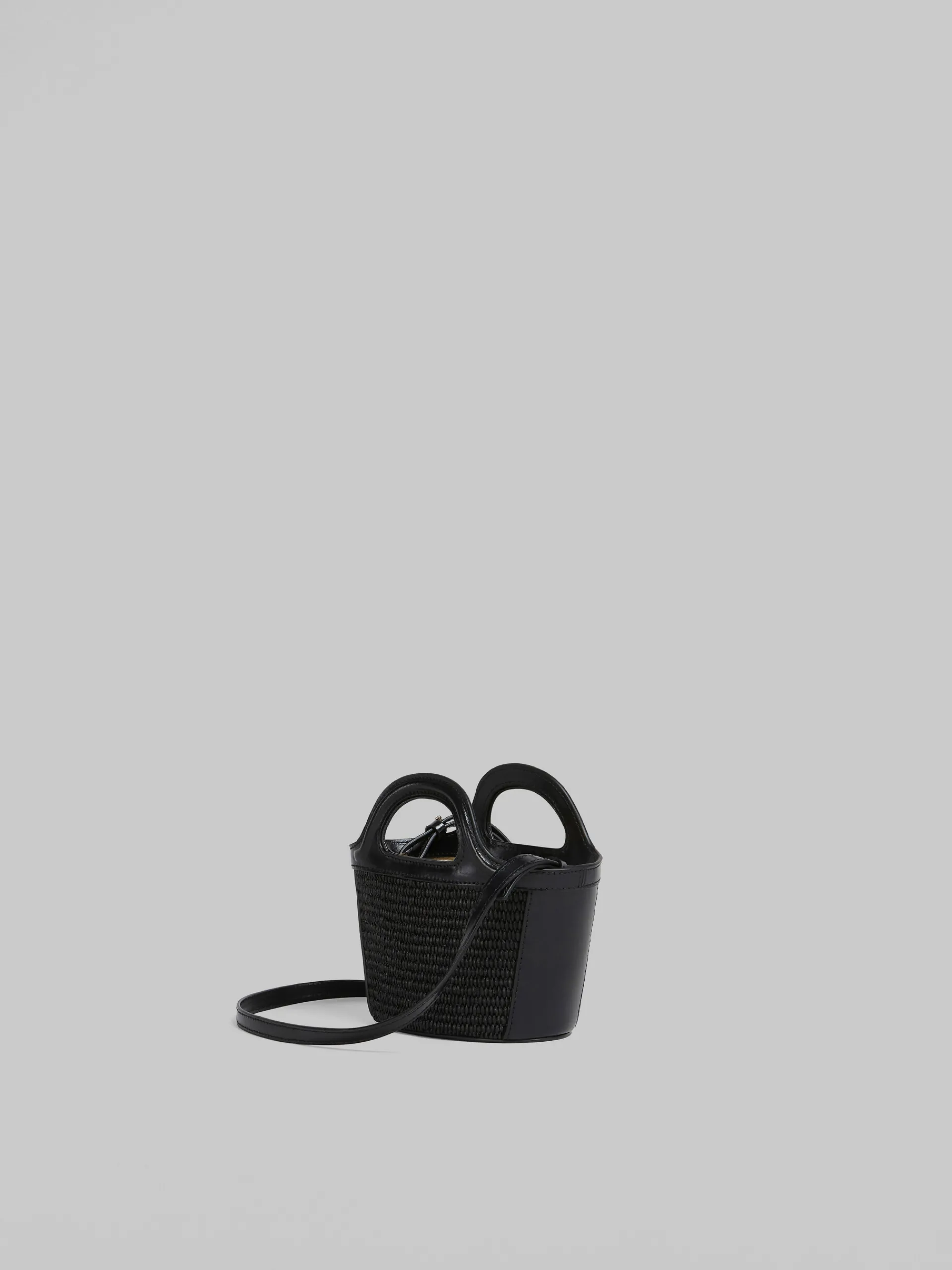 Handbags | Tropicalia Bag>Marni Tropicalia Micro Bag In Leather And Raffia-effect Fabric BLACK