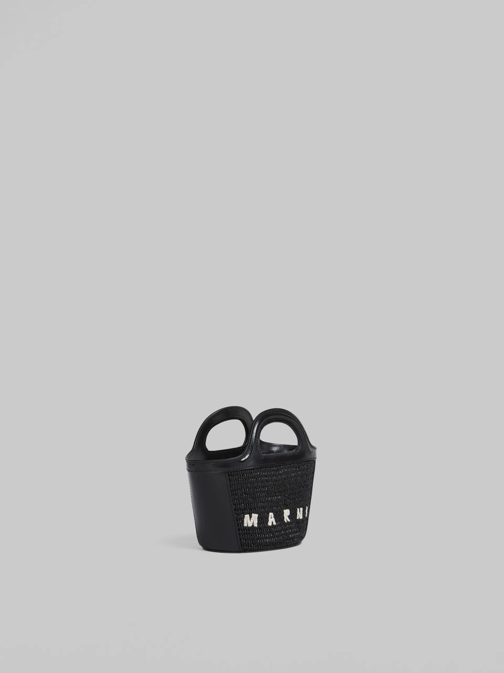 Handbags | Tropicalia Bag>Marni Tropicalia Micro Bag In Leather And Raffia-effect Fabric BLACK