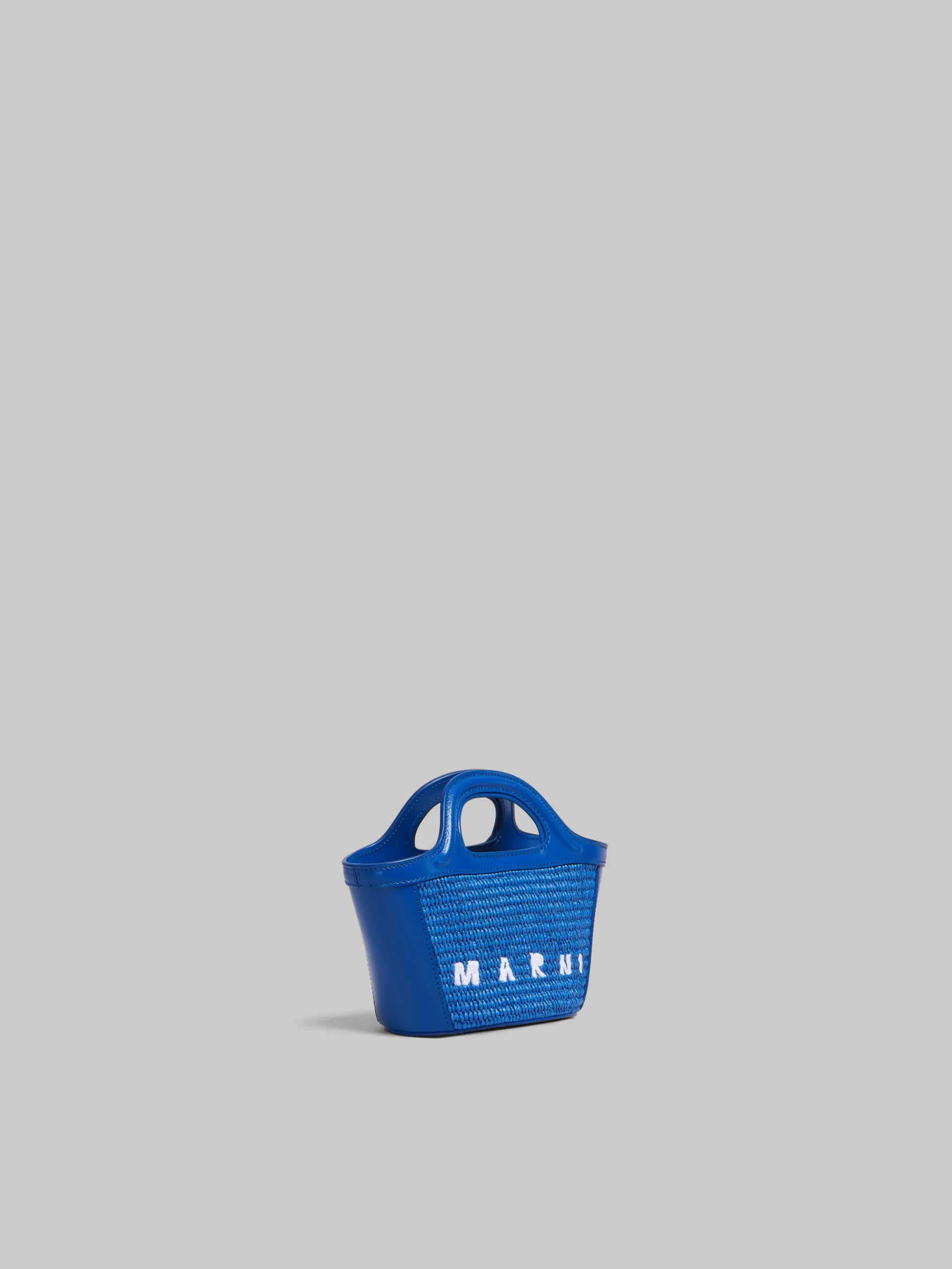Handbags | Tropicalia Bag>Marni Tropicalia Micro Bag In Blue Leather And Raffia-effect Fabric IRISBLUE