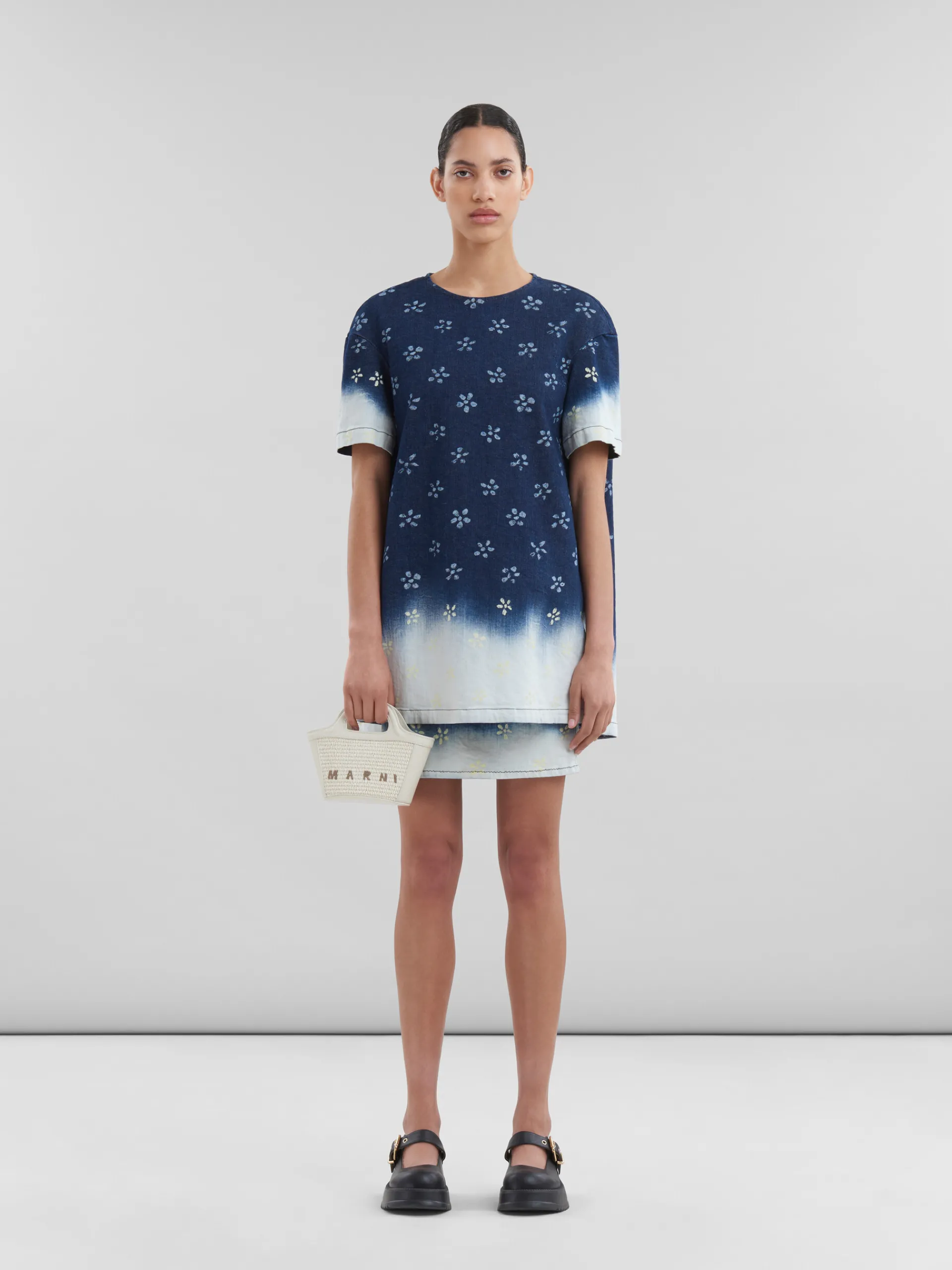 Handbags | Tropicalia Bag>Marni Tropicalia Micro Bag In Light Blue Leather And Raffia-effect Fabric SHELL