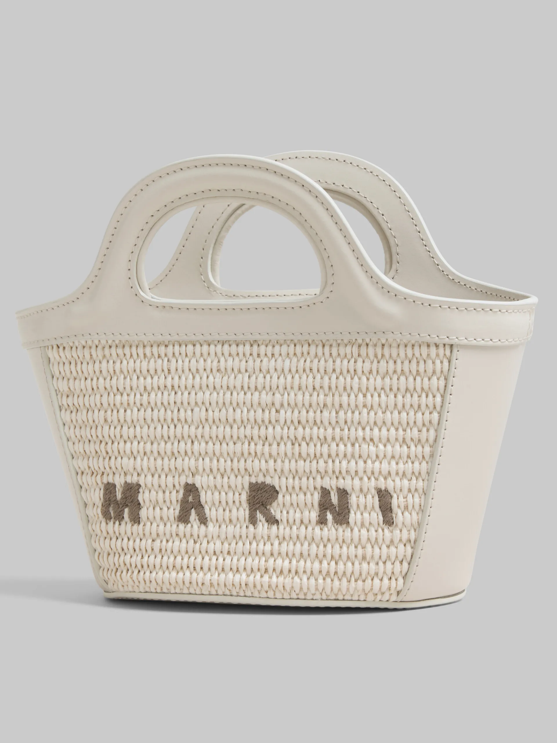 Handbags | Tropicalia Bag>Marni Tropicalia Micro Bag In Light Blue Leather And Raffia-effect Fabric SHELL